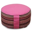 Perna rotunda meditatie - Etnic - Inca/raspberry - Bumbac Organic - 30cm x 15cm x 15cm
