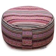 Perna rotunda meditatie - Etnic - Inca/raspberry - Bumbac Organic - 30cm x 15cm x 15cm