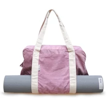 Husa Saltea Yoga din Juta - Yogistar - Tot intr-unul - Roz si Crem - Pentru orice marime de saltea