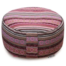 Perna rotunda meditatie - Etnic - Inca/ Rose - Bumbac Organic - 30cm x 15cm x 15cm