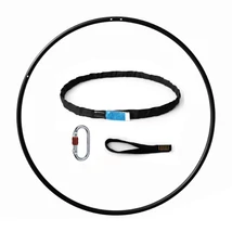 Cerc Yoga Aerial + Manila circular din poliester 75 cm cu inveliș dublu + sistem de ancorare pe grinda
