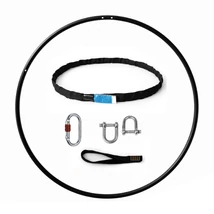 Cerc Yoga Aerial + Manile circulare Inox +Chinga din poliester 75 cm cu inveliș dublu + sistem de ancorare pe grinda