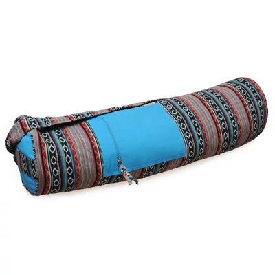 Husa Saltea Yoga Basic Art Collection – bumbac - Inca/Petrol - pentru saltele de 72cm latime
