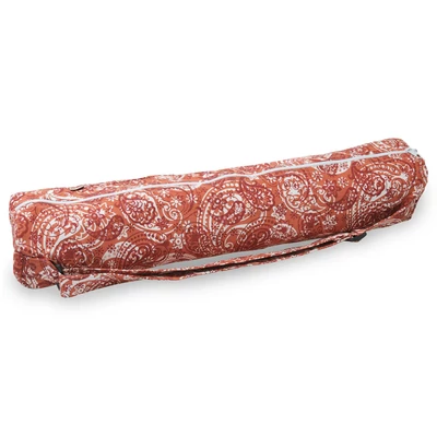 Husa Saltea Yoga Basic Art Collection – bumbac - Paisley portocaliu-roșu - pentru saltele de 65 cm latime