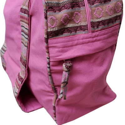 Geanta Echipament Yoga din Bumbac Organic - Yogistar - Tot intr-unul - Inka/Raspberry - Pentru orice marime de saltea