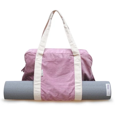 Husa Saltea Yoga din Juta - Yogistar - Tot intr-unul - Roz si Crem - Pentru orice marime de saltea