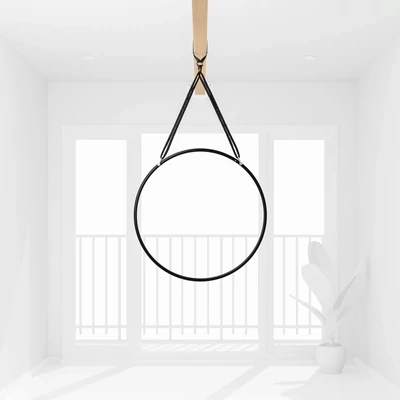 Cerc Yoga Aerial + Manile circulare Inox +Chinga din poliester 75 cm cu inveliș dublu + sistem de ancorare pe grinda