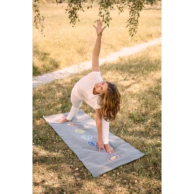 Covor Yoga din bumbac - Chakra Gri - Yogistar - 192cm x 72cm x 0.3cm
